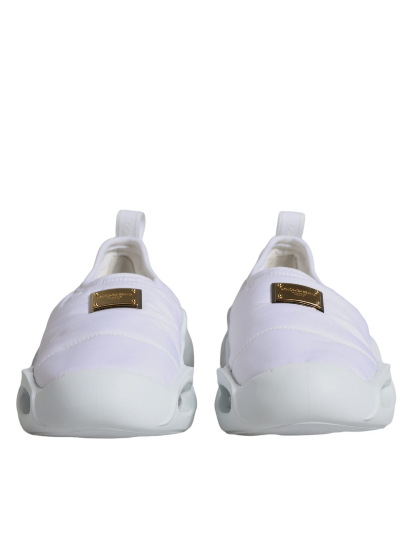 Zapatillas bajas de tela acolchada blanca