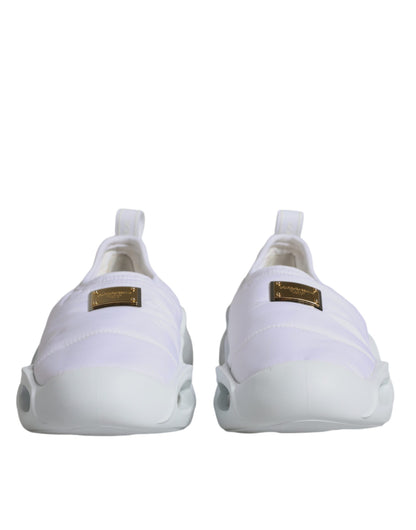 Zapatillas bajas de tela acolchada blanca