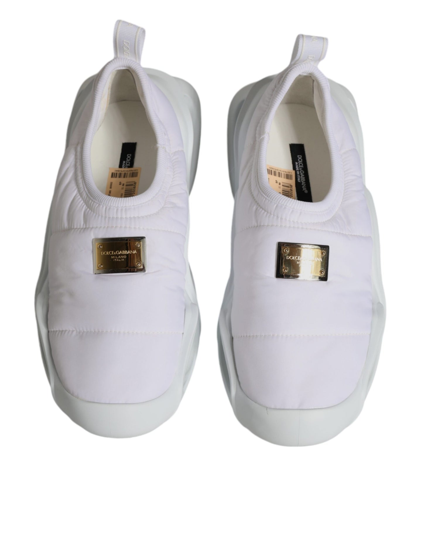 Zapatillas bajas de tela acolchada blanca