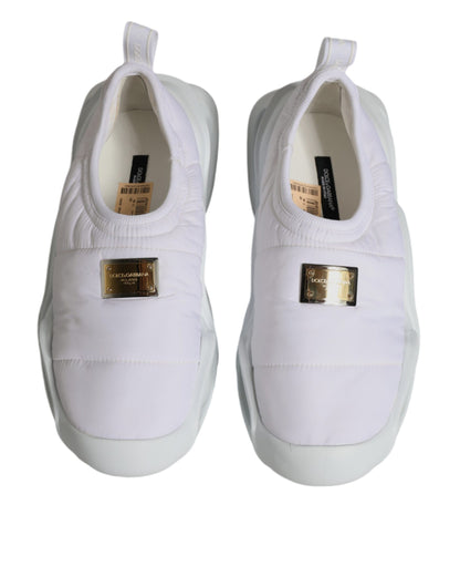 Zapatillas bajas de tela acolchada blanca