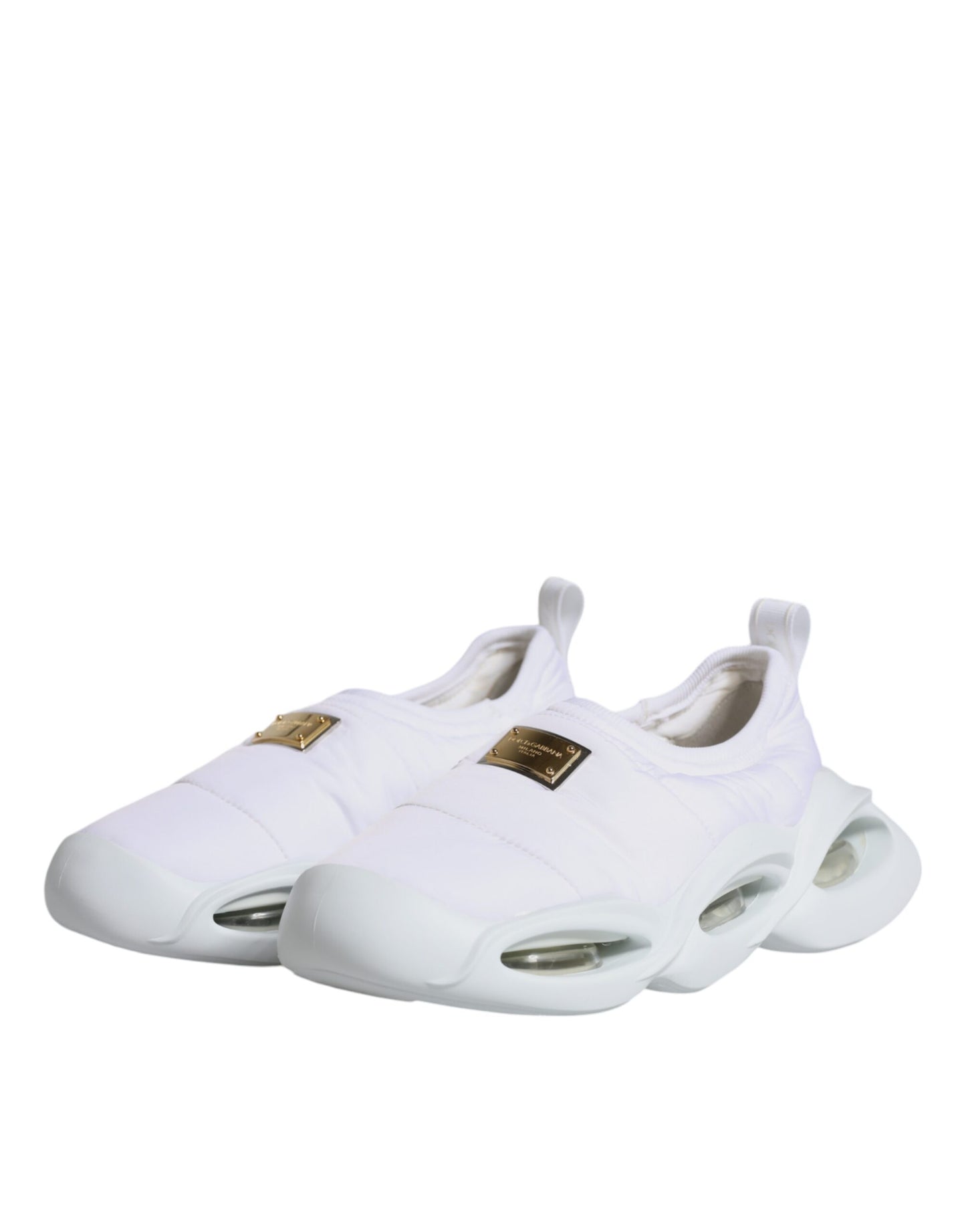 Zapatillas bajas de tela acolchada blanca