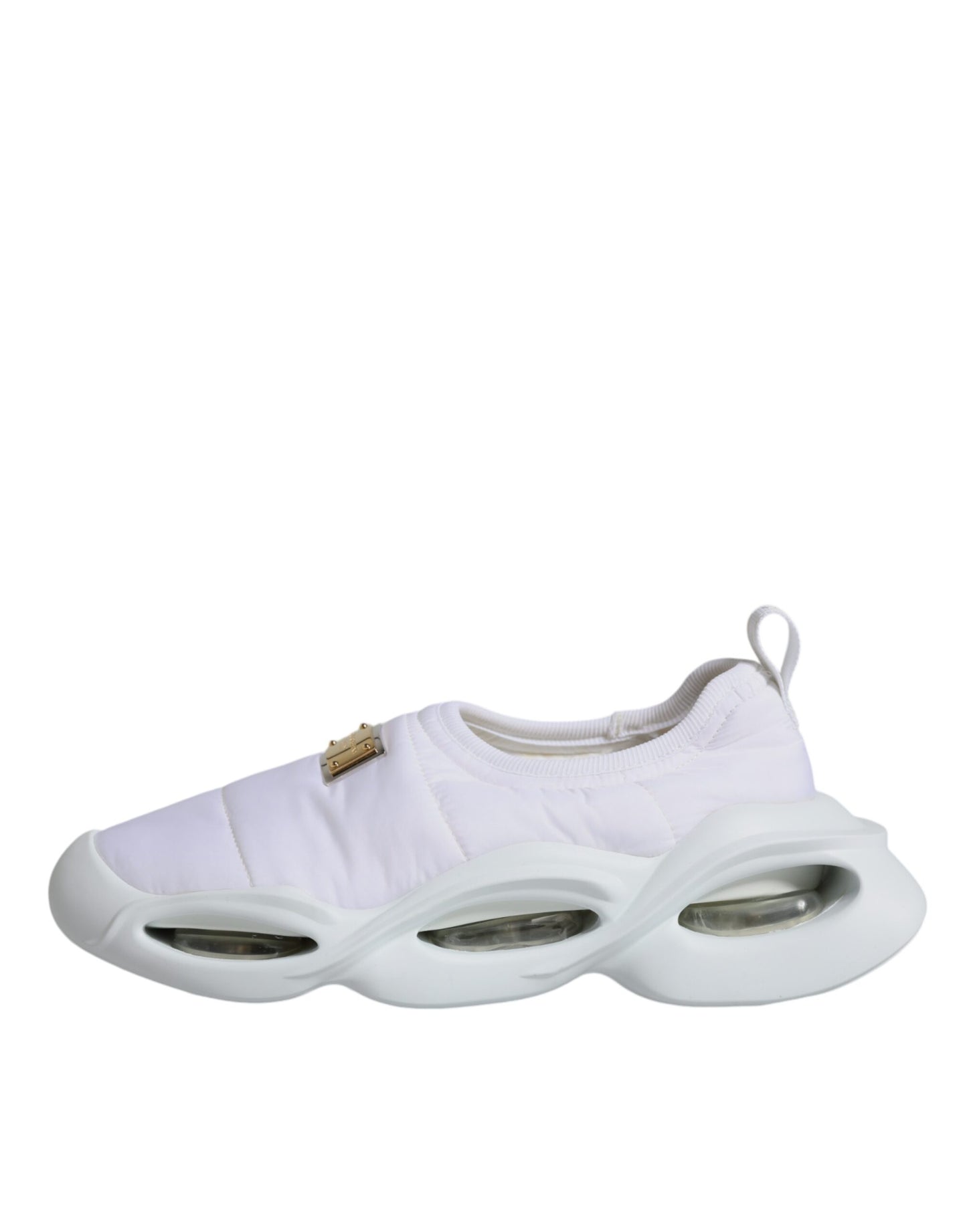 Zapatillas bajas de tela acolchada blanca