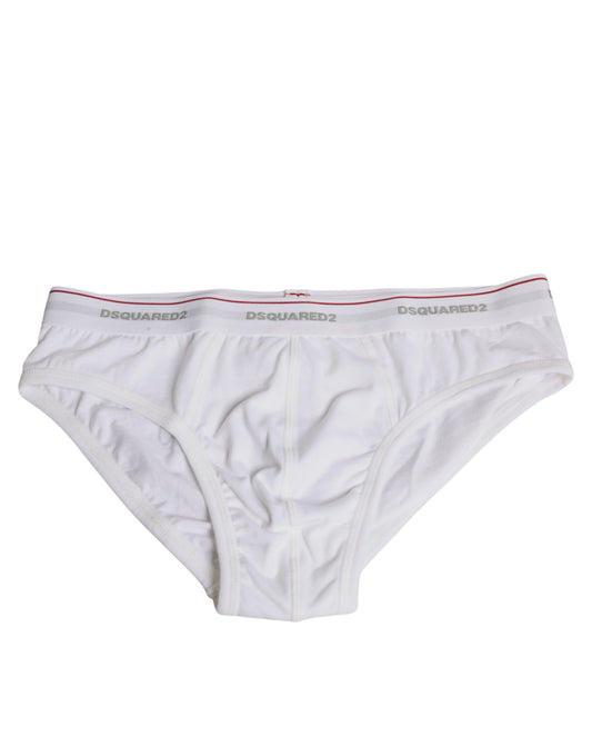 Braguitas de algodón blanco elástico para mujer, cintura media