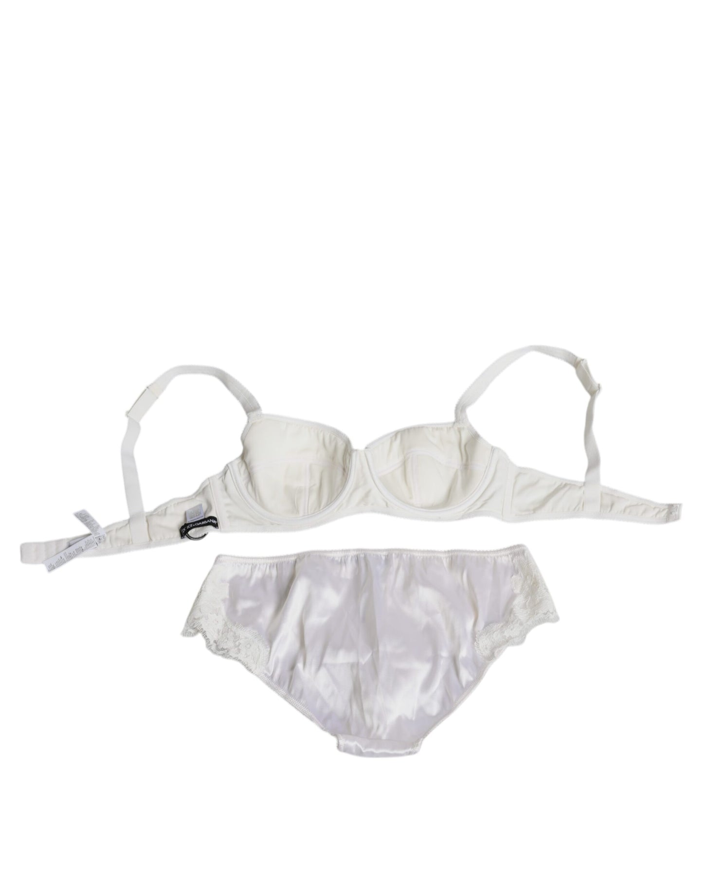 Braguita de seda elástica blanca tipo balconette