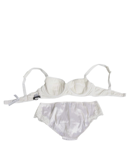 Braguita de seda elástica blanca tipo balconette