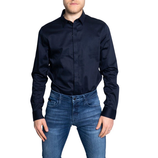 Camisa de algodón azul