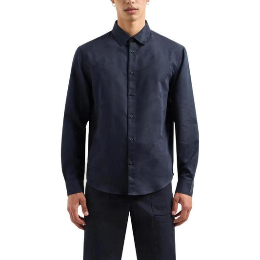 Camisa de algodón azul