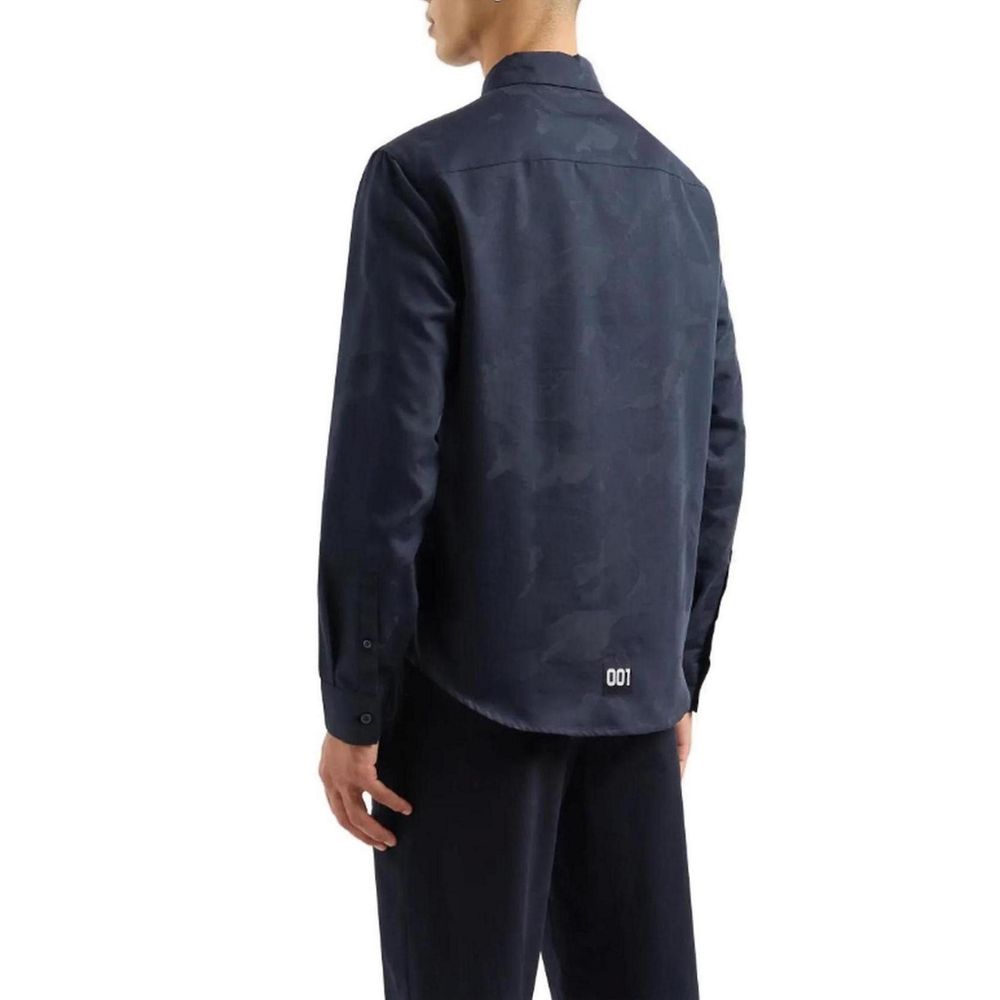 Camisa de algodón azul