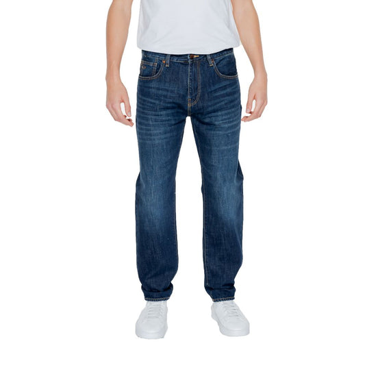 Vaqueros y pantalones de algodón azul