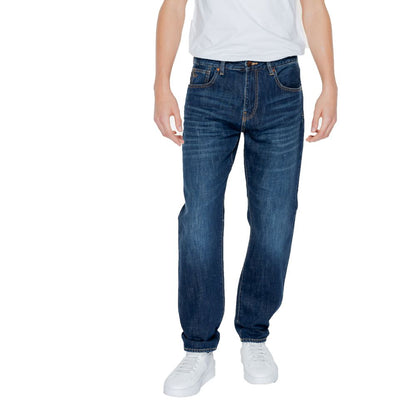 Vaqueros y pantalones de algodón azul