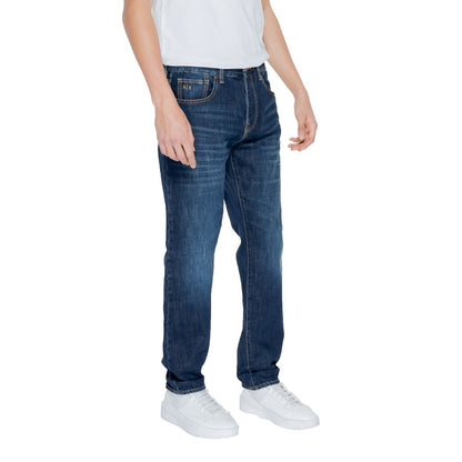 Vaqueros y pantalones de algodón azul