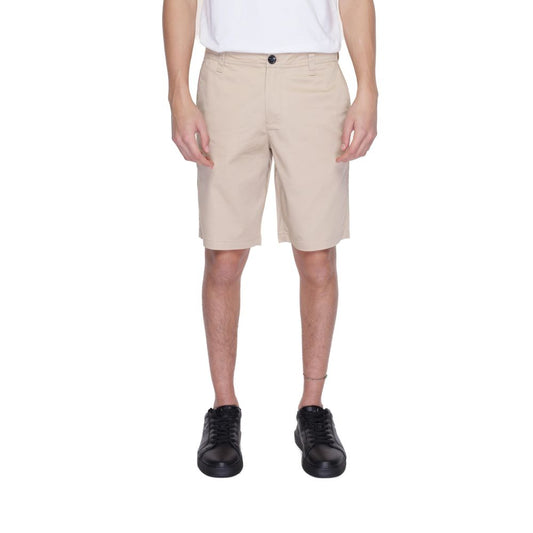 Pantalón corto de algodón beige