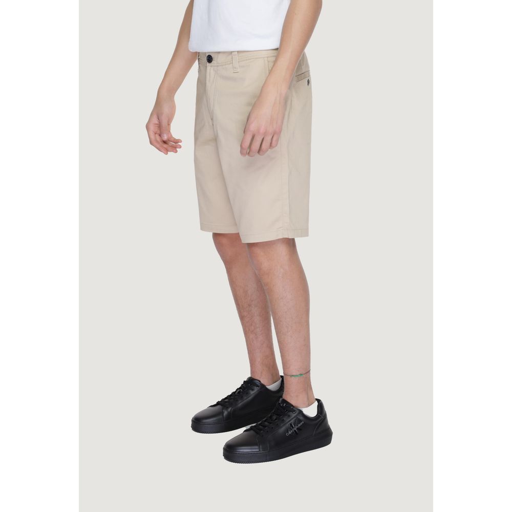 Pantalón corto de algodón beige