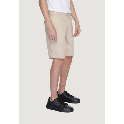 Pantalón corto de algodón beige