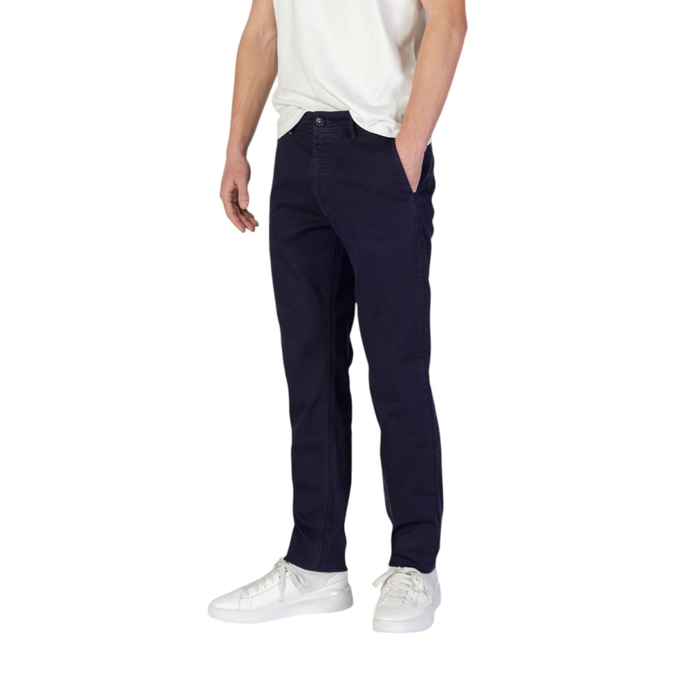 Blue Cotton Skinny Pant