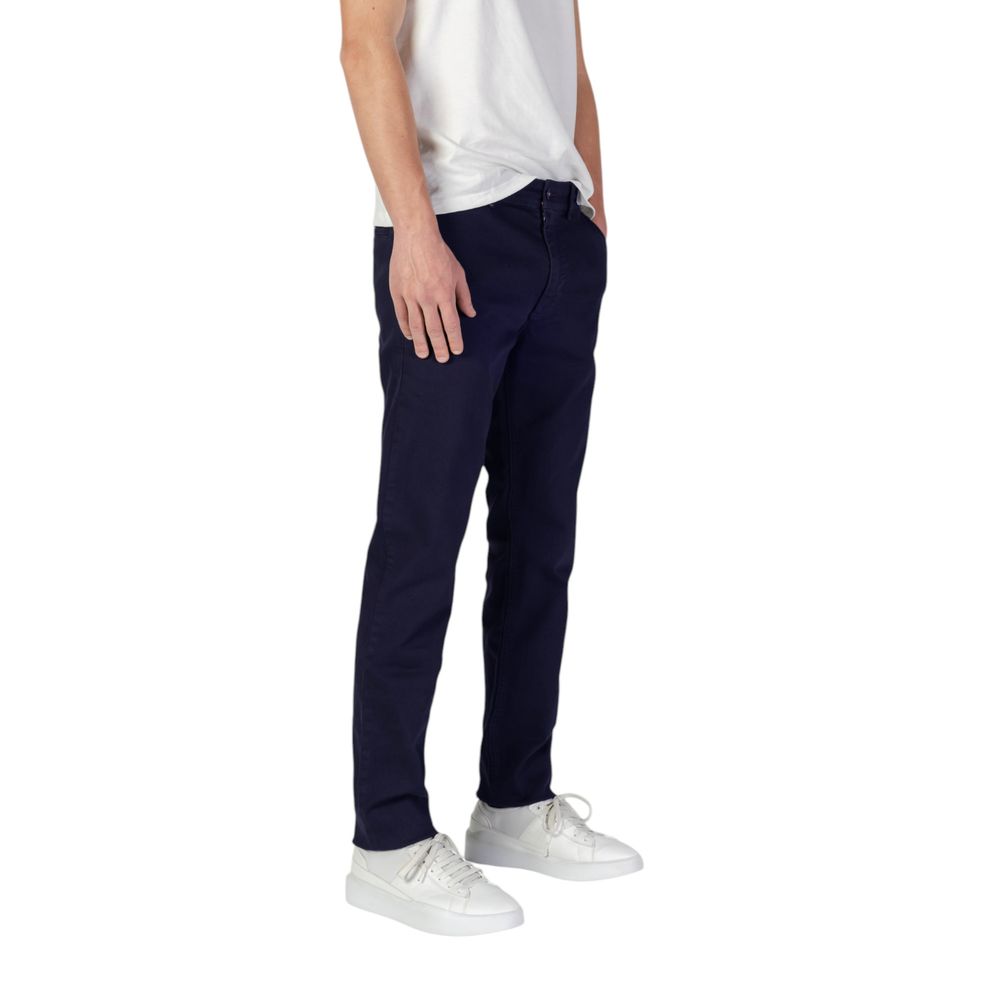 Blue Cotton Skinny Pant