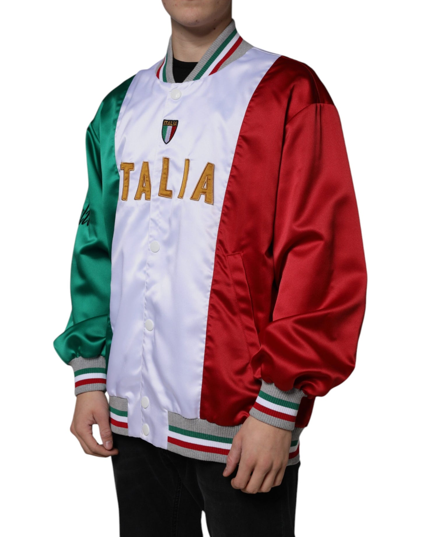 Chaqueta bomber con botones multicolor de Italia