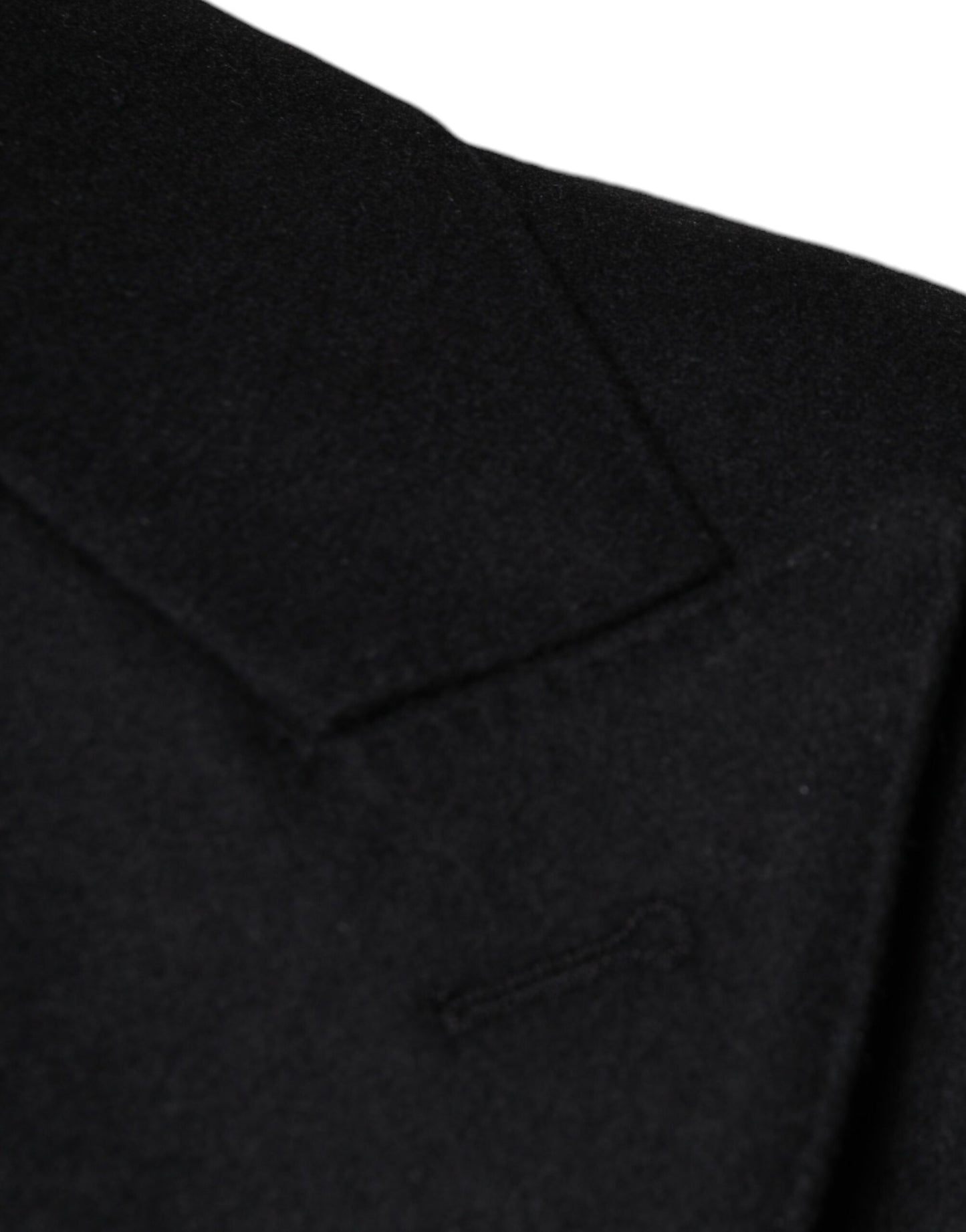 Chaqueta de lana negra cruzada para hombre