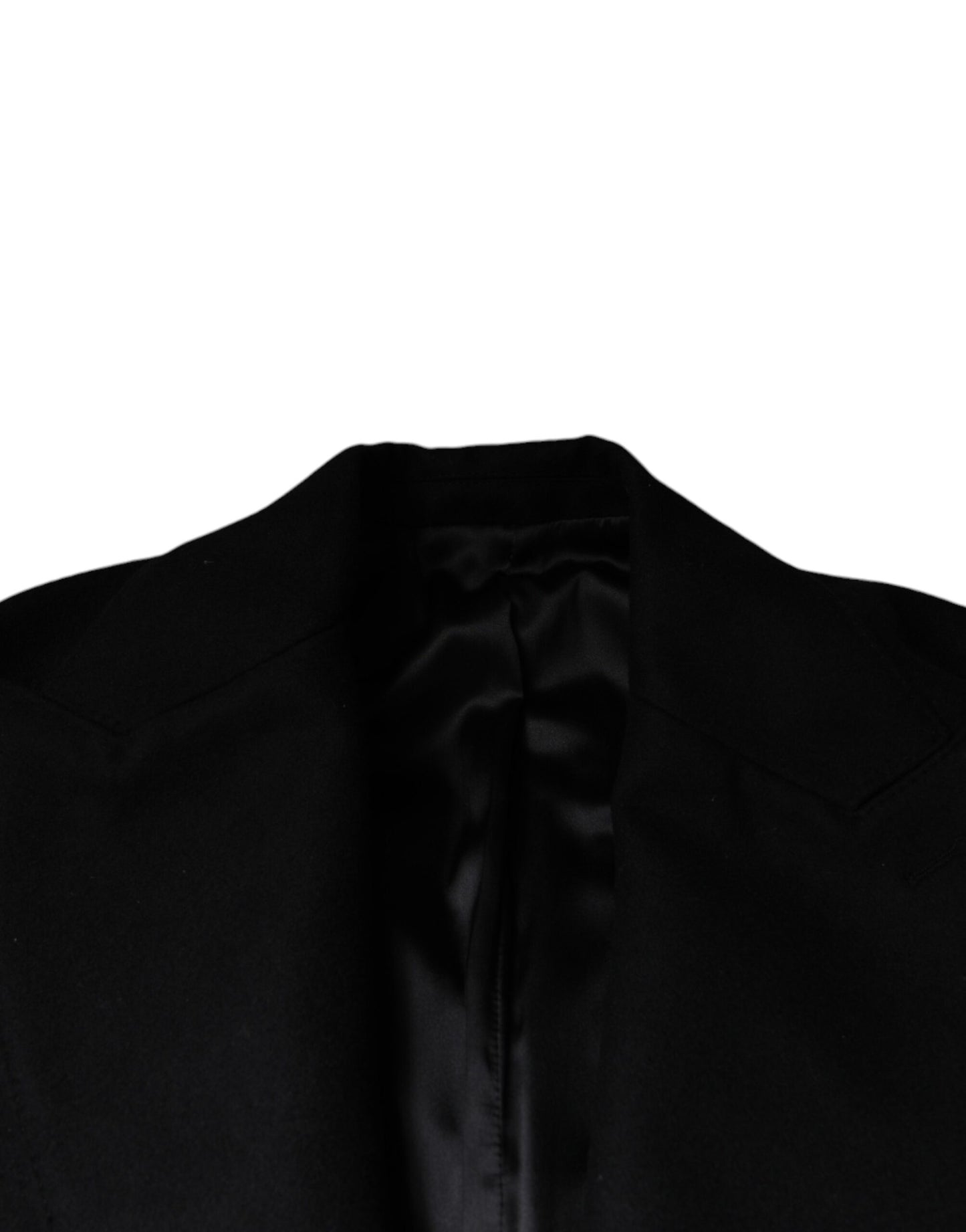 Chaqueta de lana negra cruzada para hombre