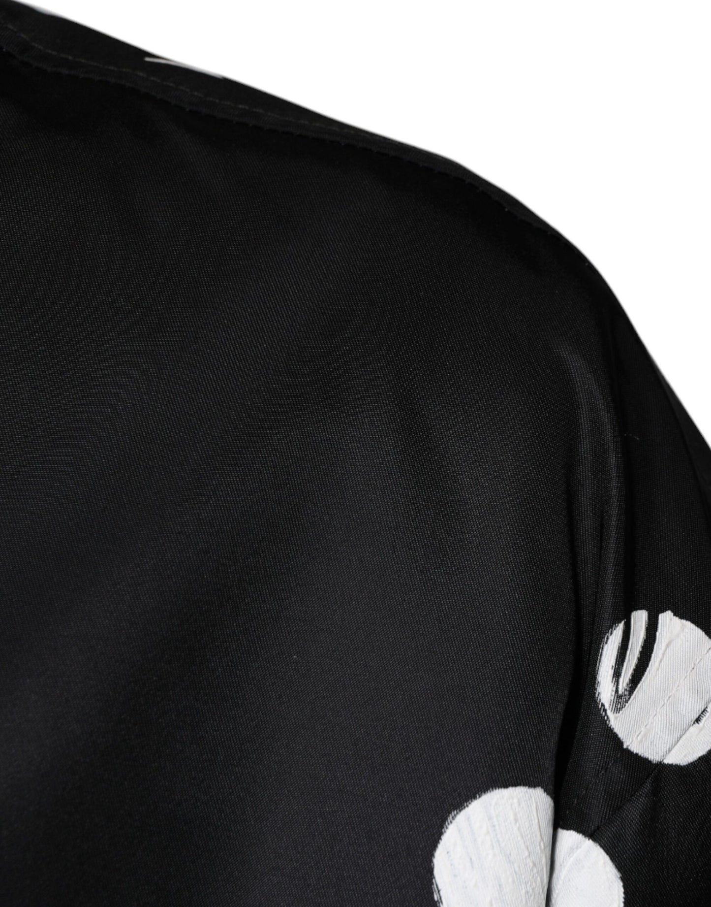 Chaqueta bomber de nailon con rayas y lunares negros