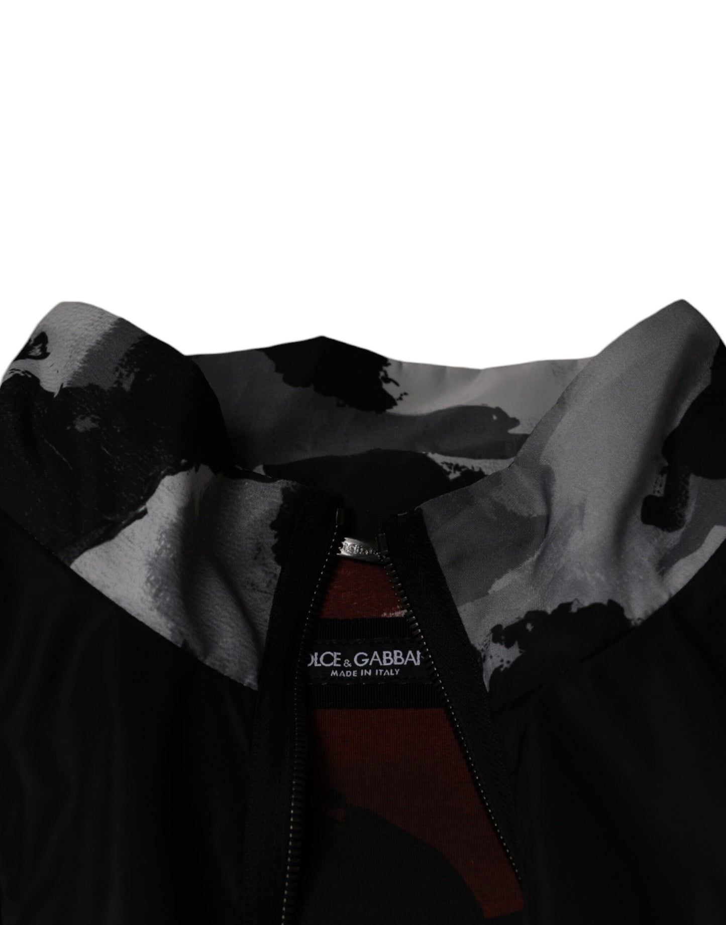 Chaqueta bomber de nailon negro con cremallera completa para hombre