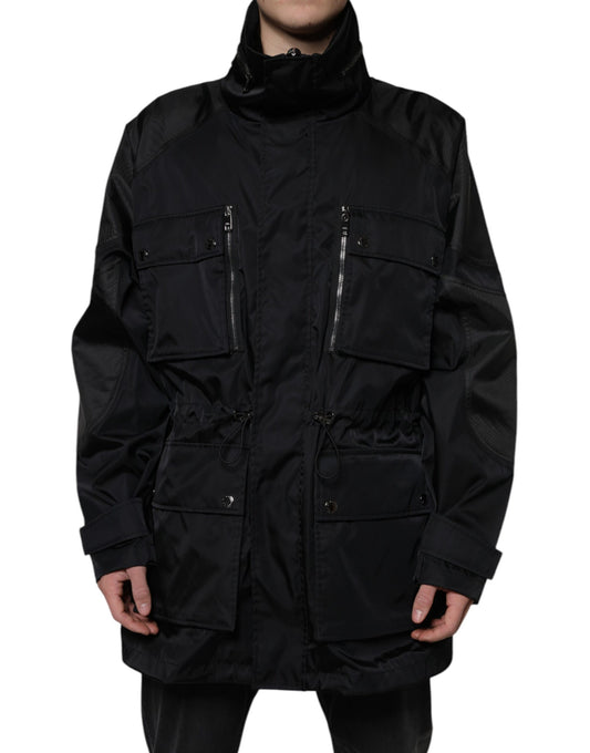 Parka de invierno de nailon negro para hombre