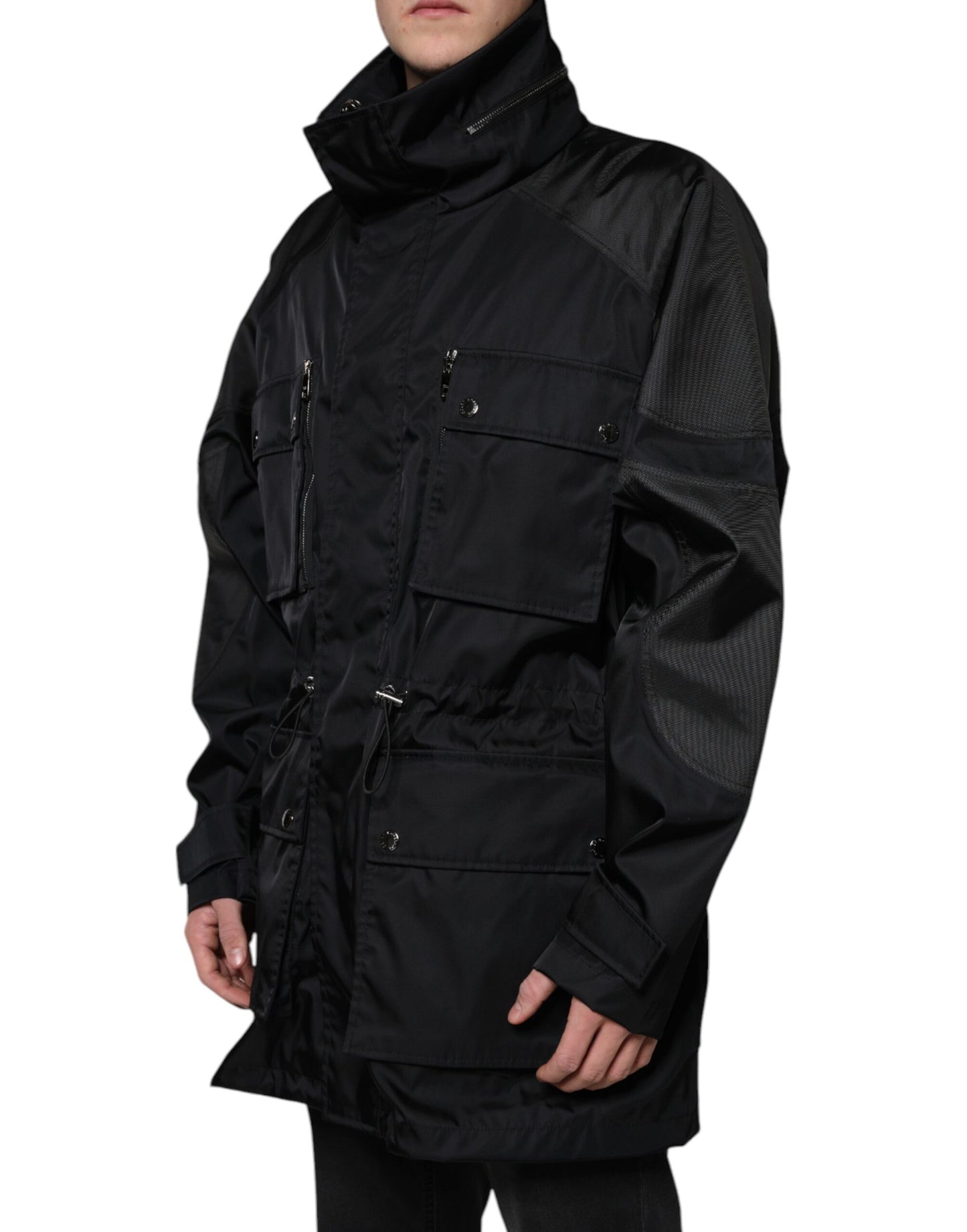 Parka de invierno de nailon negro para hombre