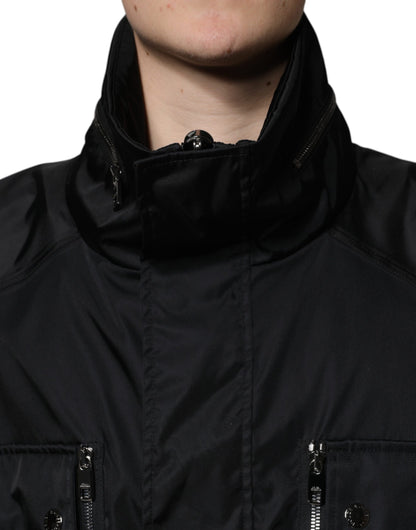 Parka de invierno de nailon negro para hombre