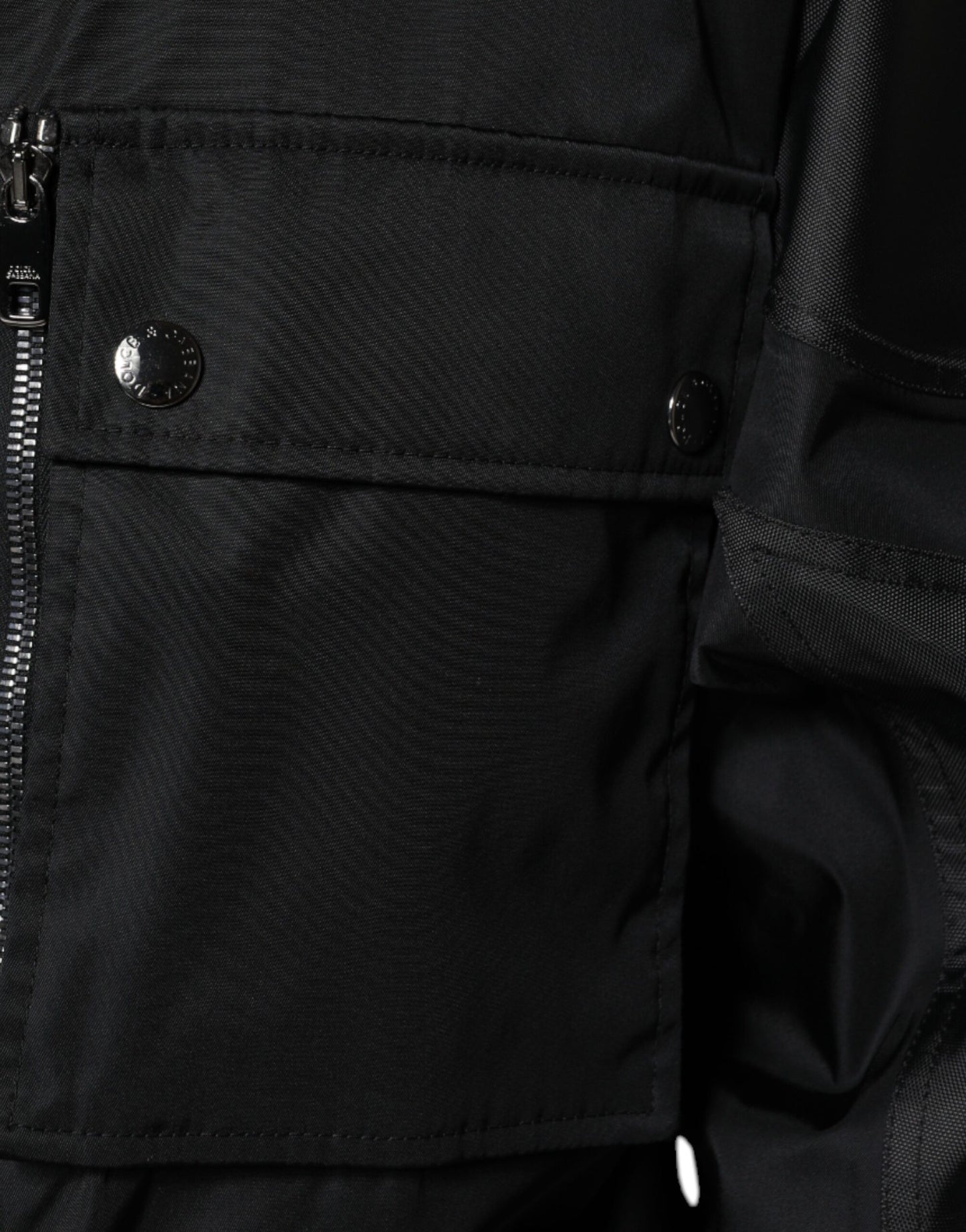 Parka de invierno de nailon negro para hombre