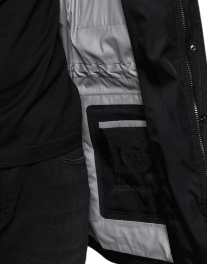 Parka de invierno de nailon negro para hombre