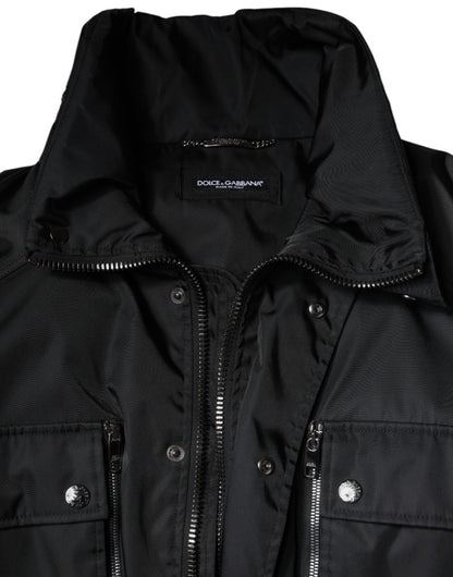 Parka de invierno de nailon negro para hombre