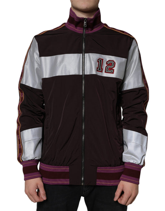 Chaqueta bomber multicolor de jersey con cremallera completa para hombre