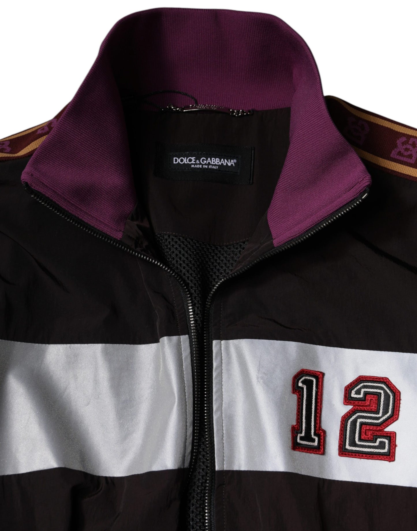Chaqueta bomber multicolor de jersey con cremallera completa para hombre