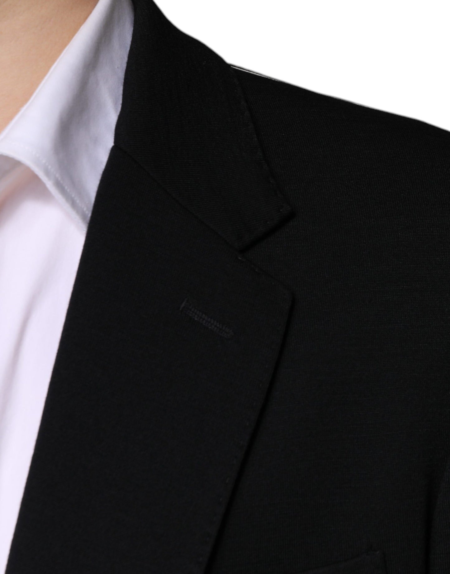 Blazer formal de lana negra de botonadura sencilla