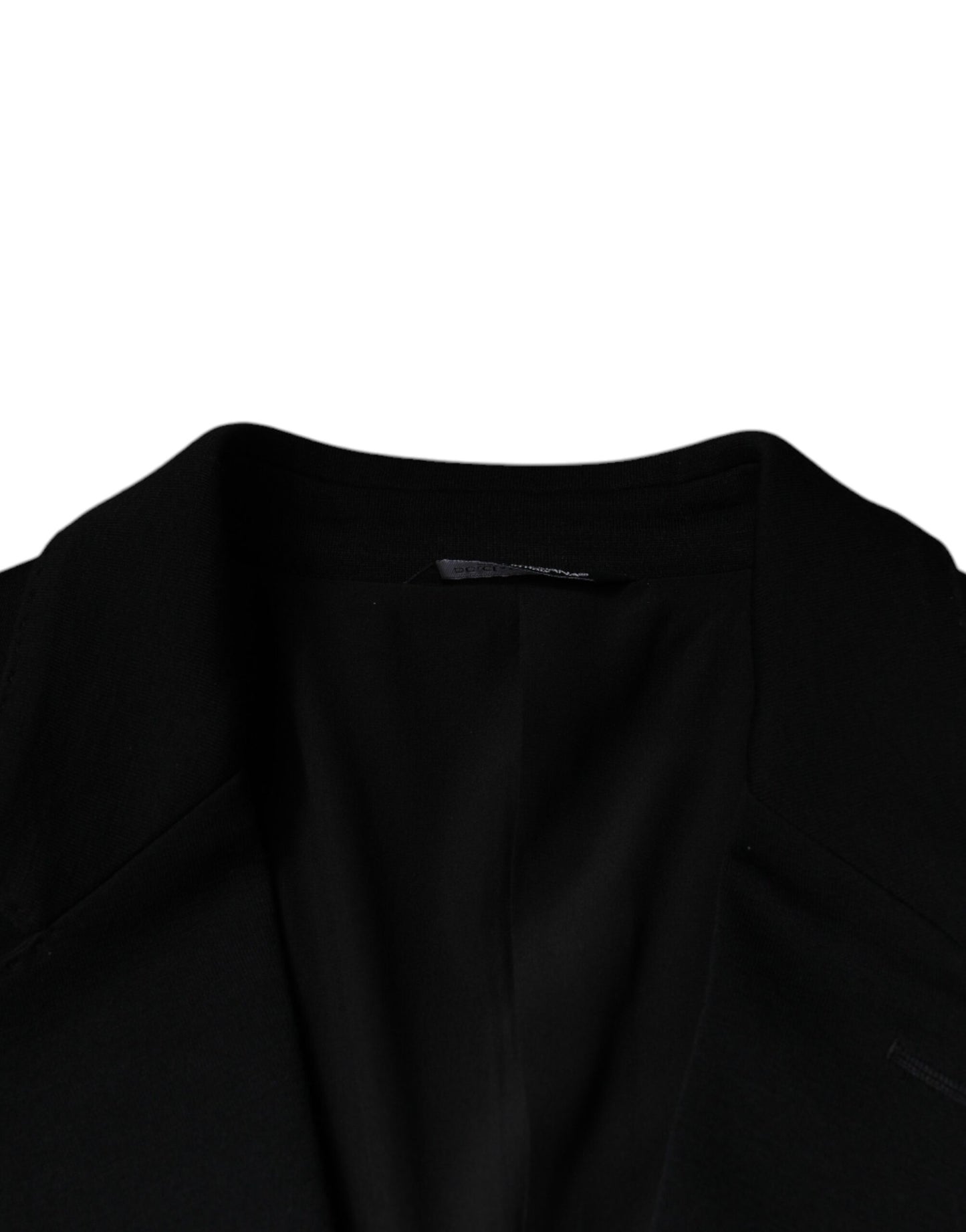 Blazer formal de lana negra de botonadura sencilla