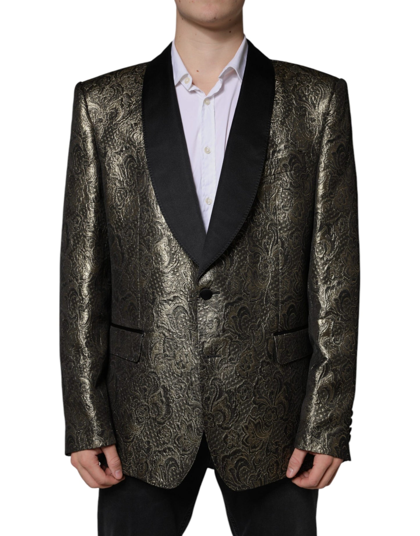Blazer de botonadura sencilla en jacquard SICILIA dorado