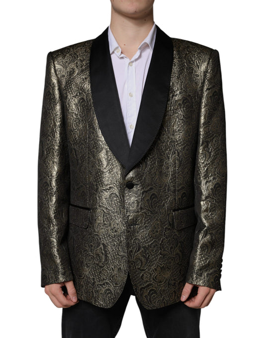 Blazer de botonadura sencilla en jacquard SICILIA dorado
