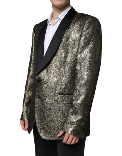 Blazer de botonadura sencilla en jacquard SICILIA dorado