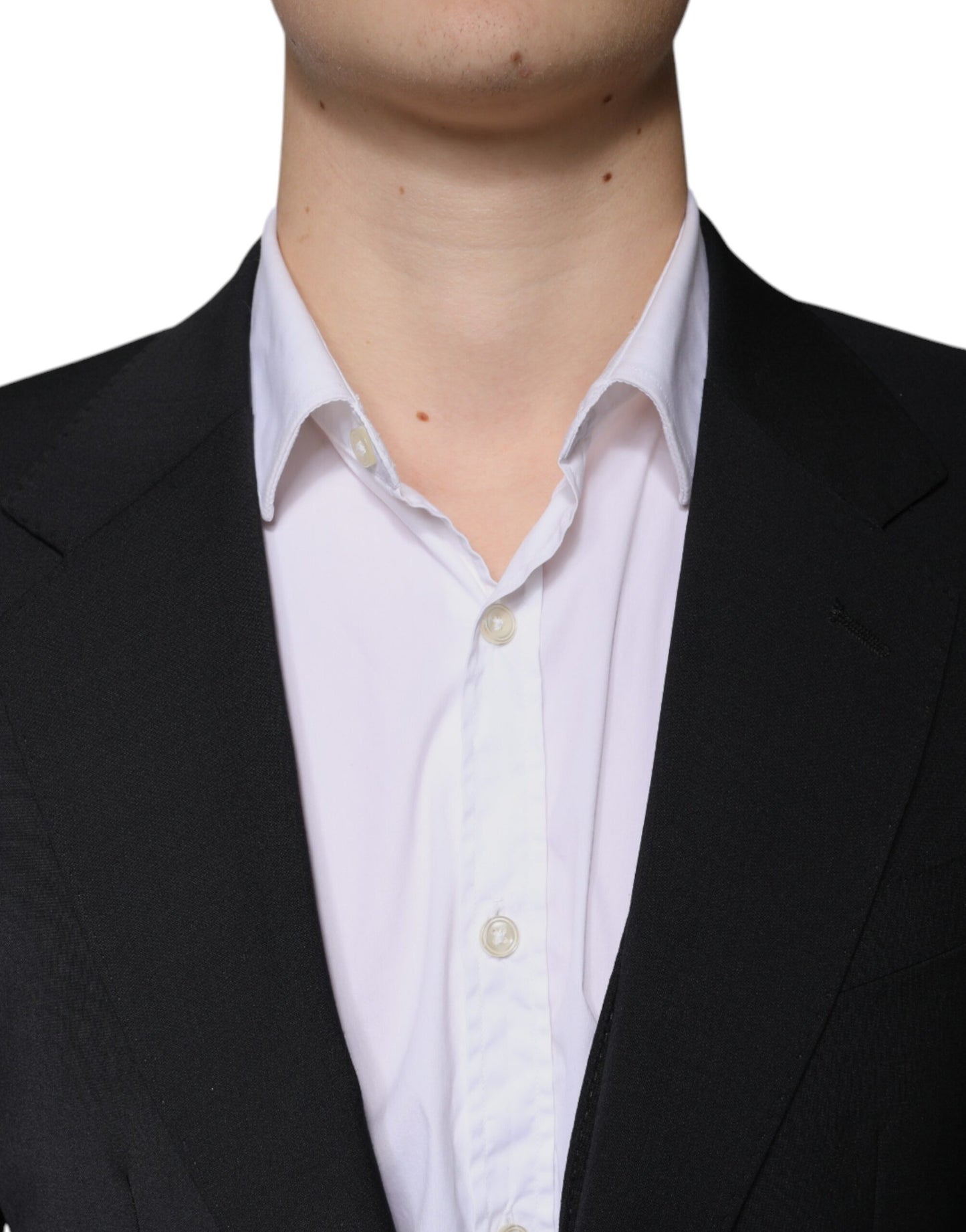 Traje formal de tres piezas de lana negra para hombre