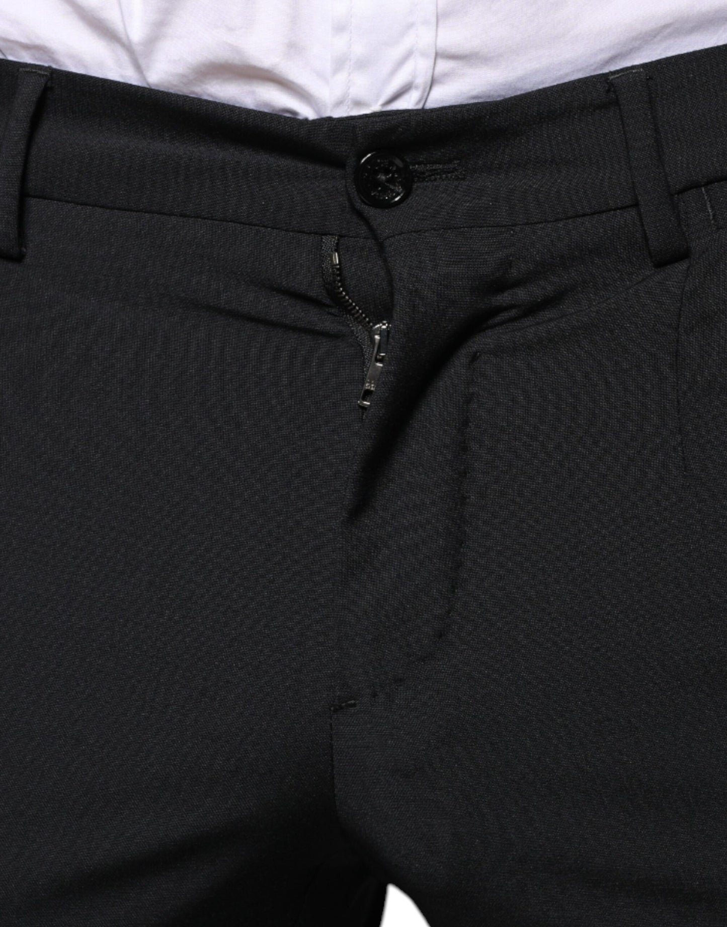 Traje formal de tres piezas de lana negra para hombre