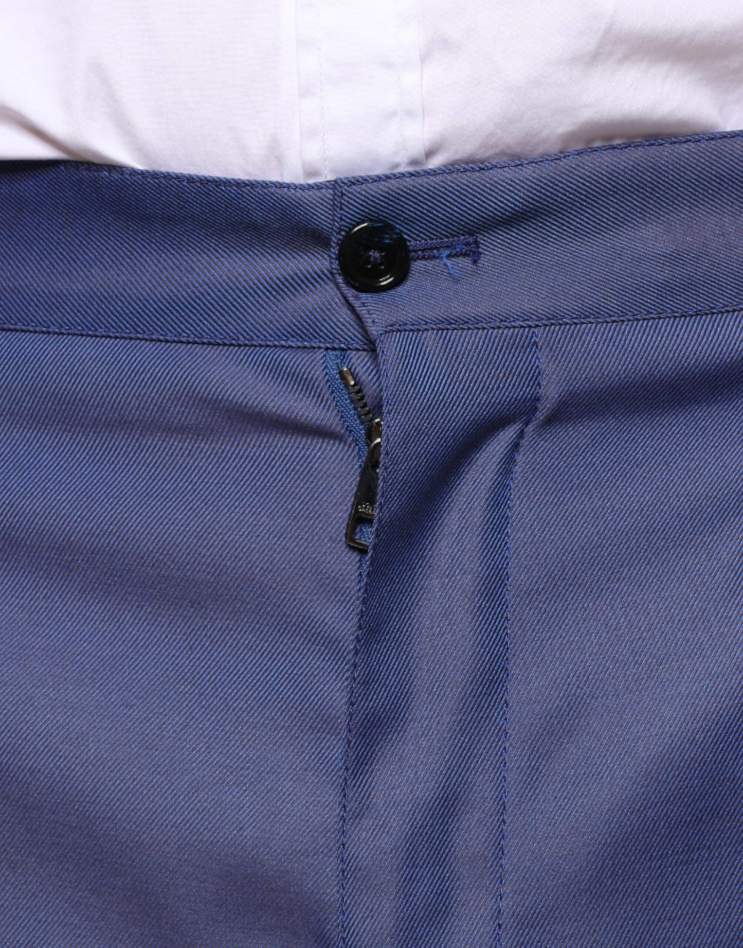 Pantalones de vestir formales cónicos de lana azul