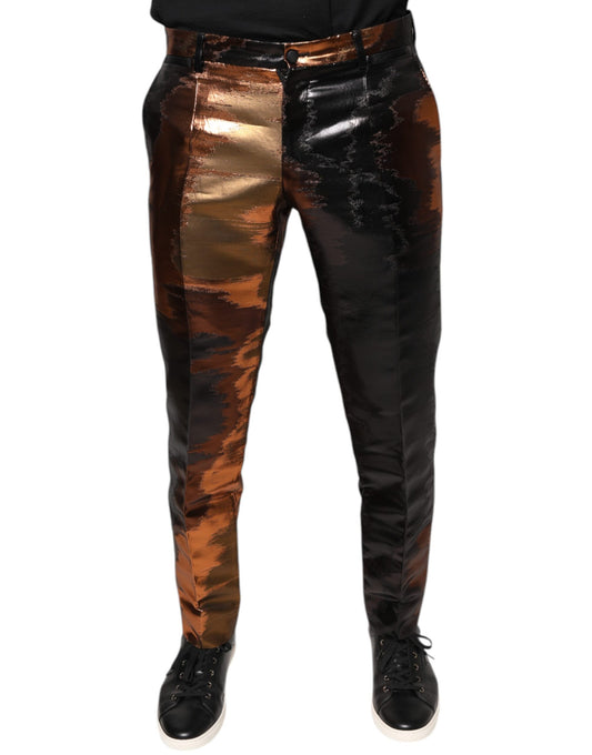 Pantalones ajustados de jacquard multicolor para hombre