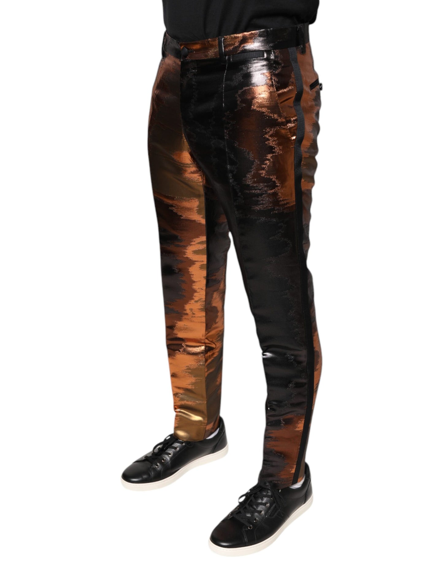 Pantalones ajustados de jacquard multicolor para hombre