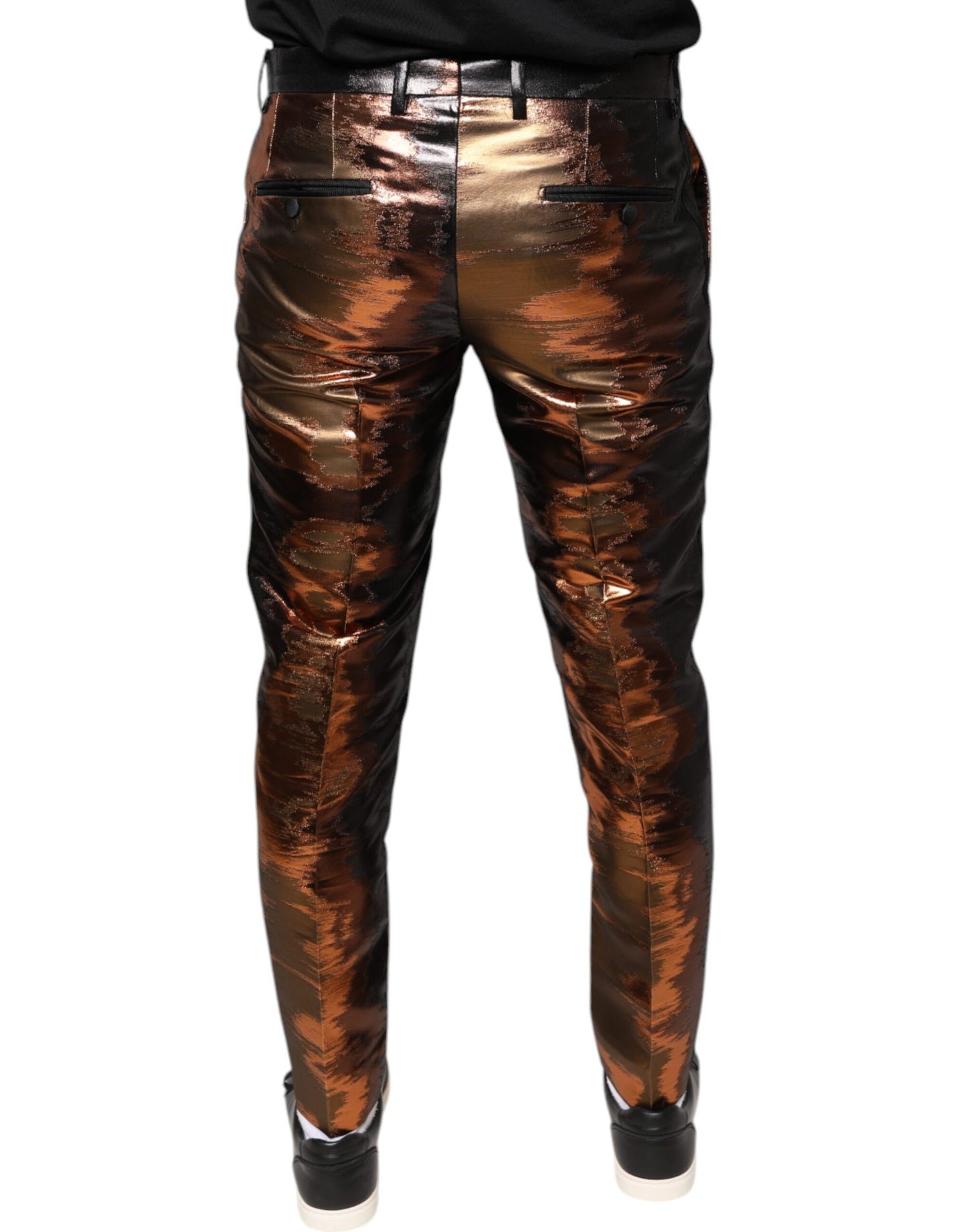 Pantalones ajustados de jacquard multicolor para hombre