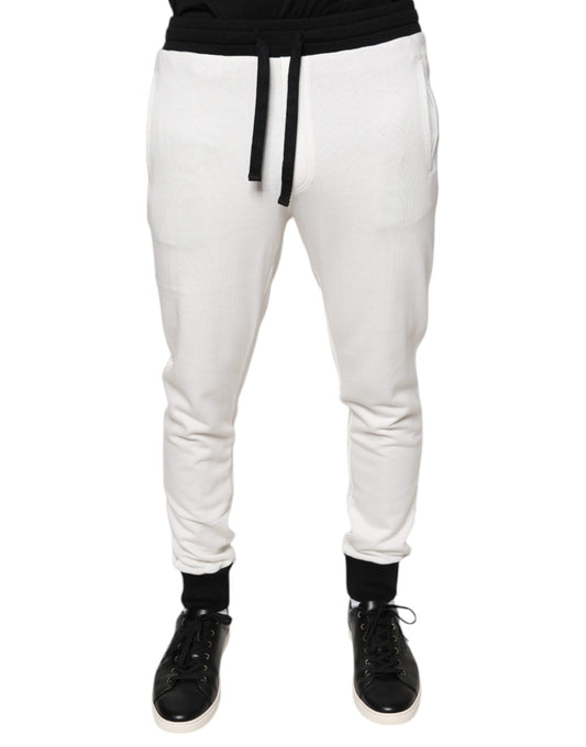 Pantalones deportivos ajustados de algodón blanco para hombre