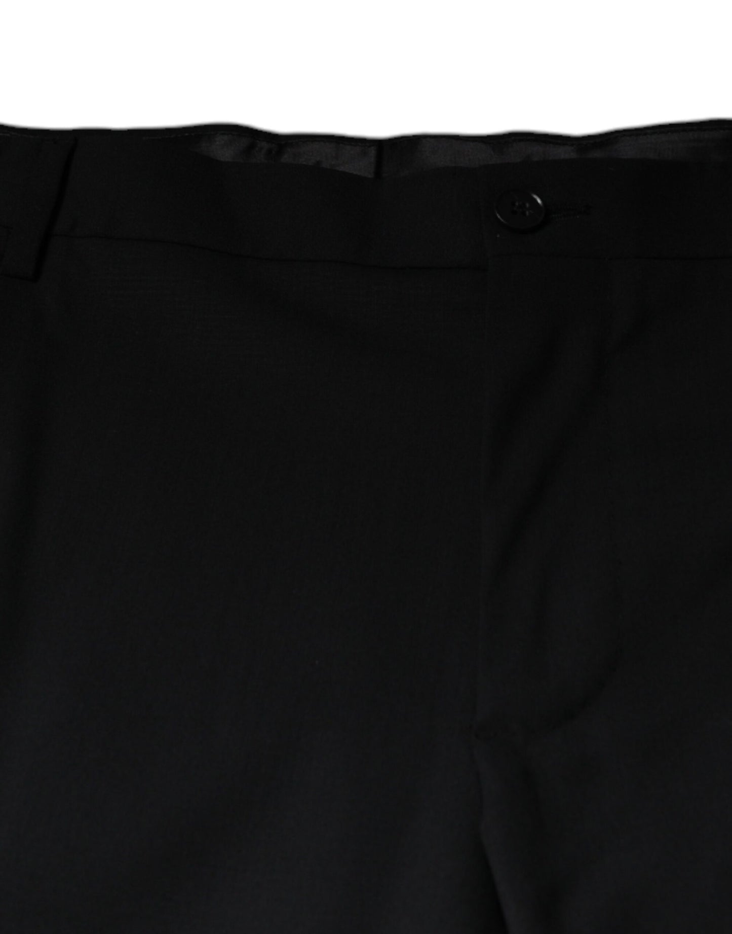 Pantalones de vestir formales de lana negra para hombre