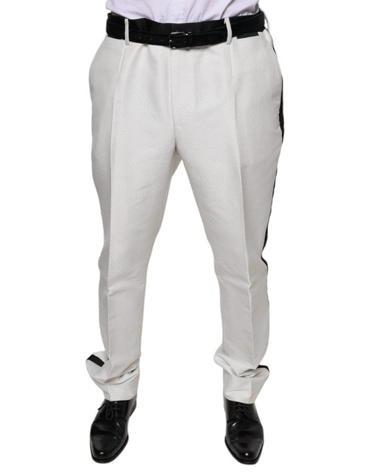 Pantalones de vestir formales de poliéster blanco