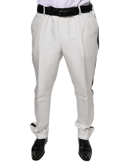 Pantalones de vestir formales de poliéster blanco