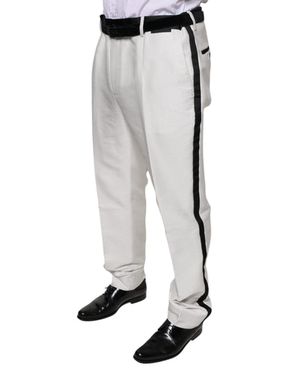Pantalones de vestir formales de poliéster blanco