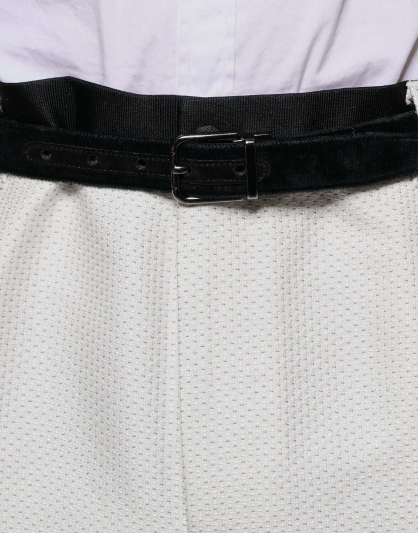 Pantalones de vestir formales de poliéster blanco